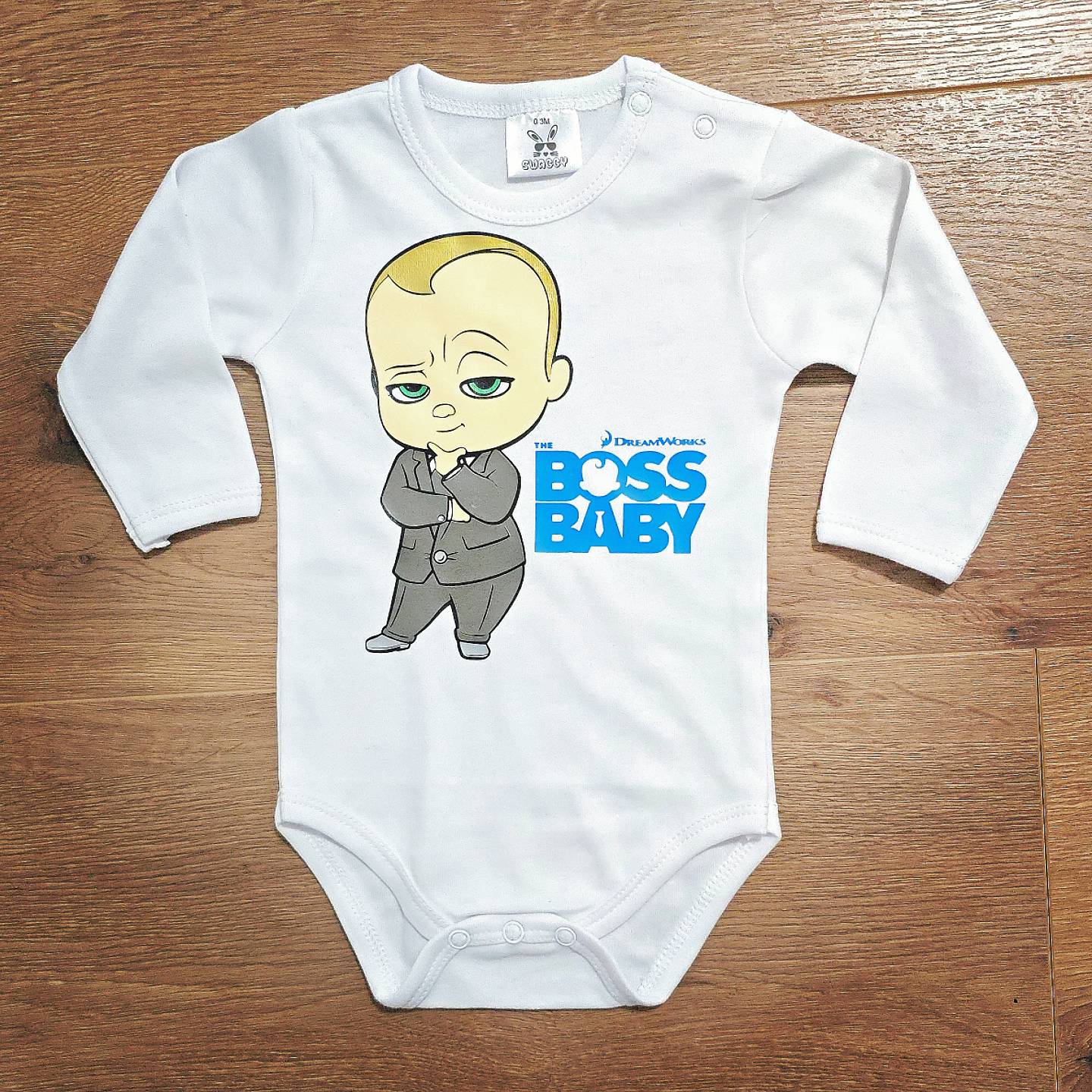 בגד גוף לתינוק עם הדפס בייבי בוס תחפושת תינוק לפורים
