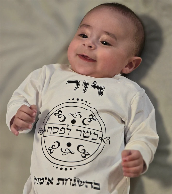 בגד לתינוק בעיצוב לפסח וליל הסדר