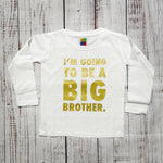 חולצת ילדים עם הדפס I'm going to be a big brother הודעה על הריון לאח גדול
