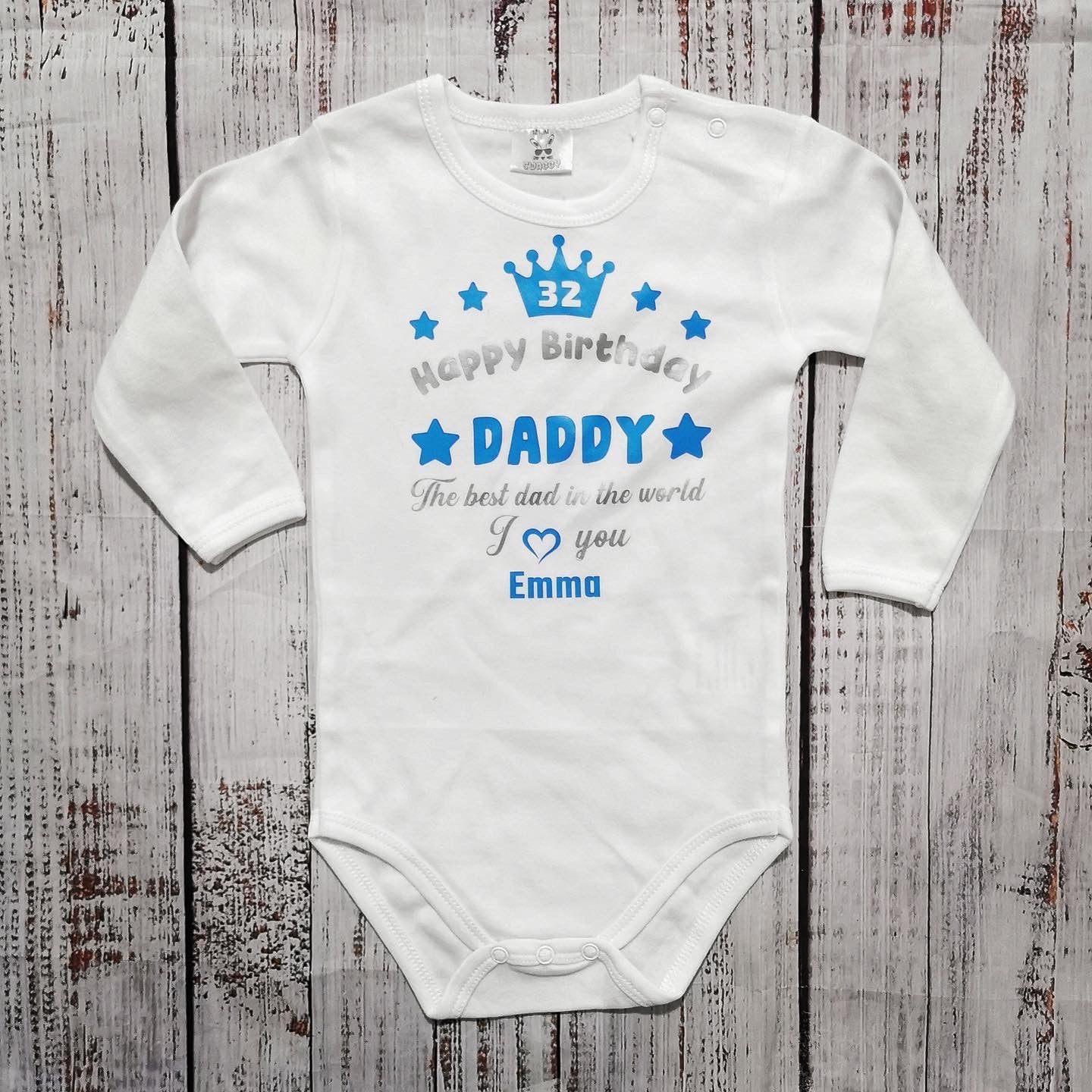 בגד גוף לתינוק עם הדפס מזל טוב Best Daddy Forever מתנה לאבא הכי טוב בעולם