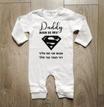 אוברול לתינוק עם הדפס Daddy is my SUPERMAN מתנה לאבא