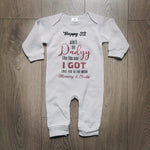 אוברול לתינוק עם הדפס Ain't no daddy like the one I got עם כיתוב מקורי ומגניב
