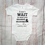 בגד לתינוק I can't WAIT to meet you GRANDPA & GRANDMA