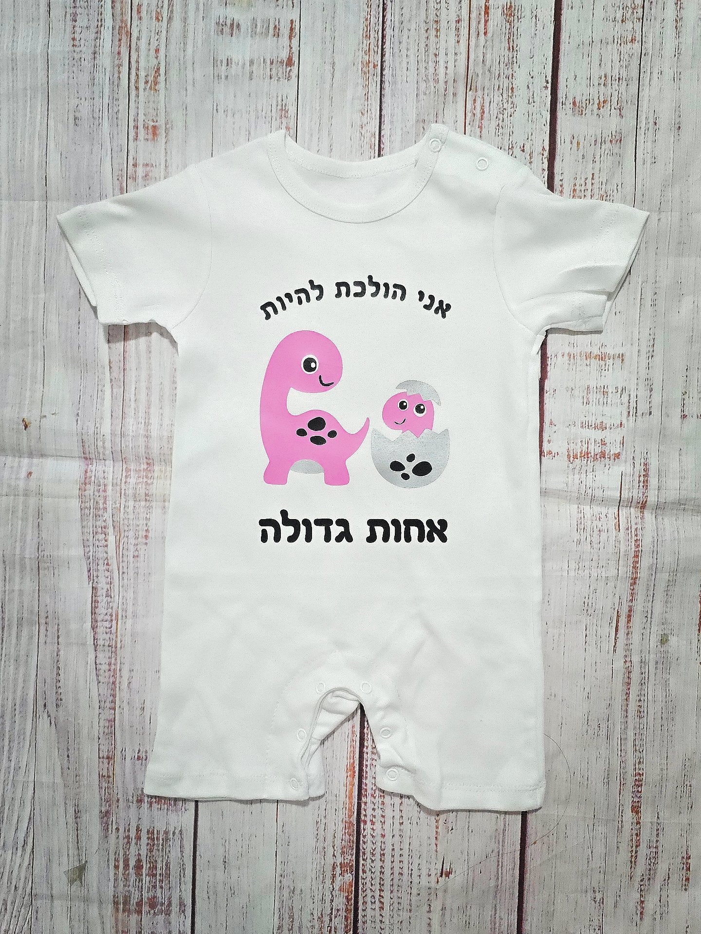 בגד לתינוק אחות גדולה דינוזאורים