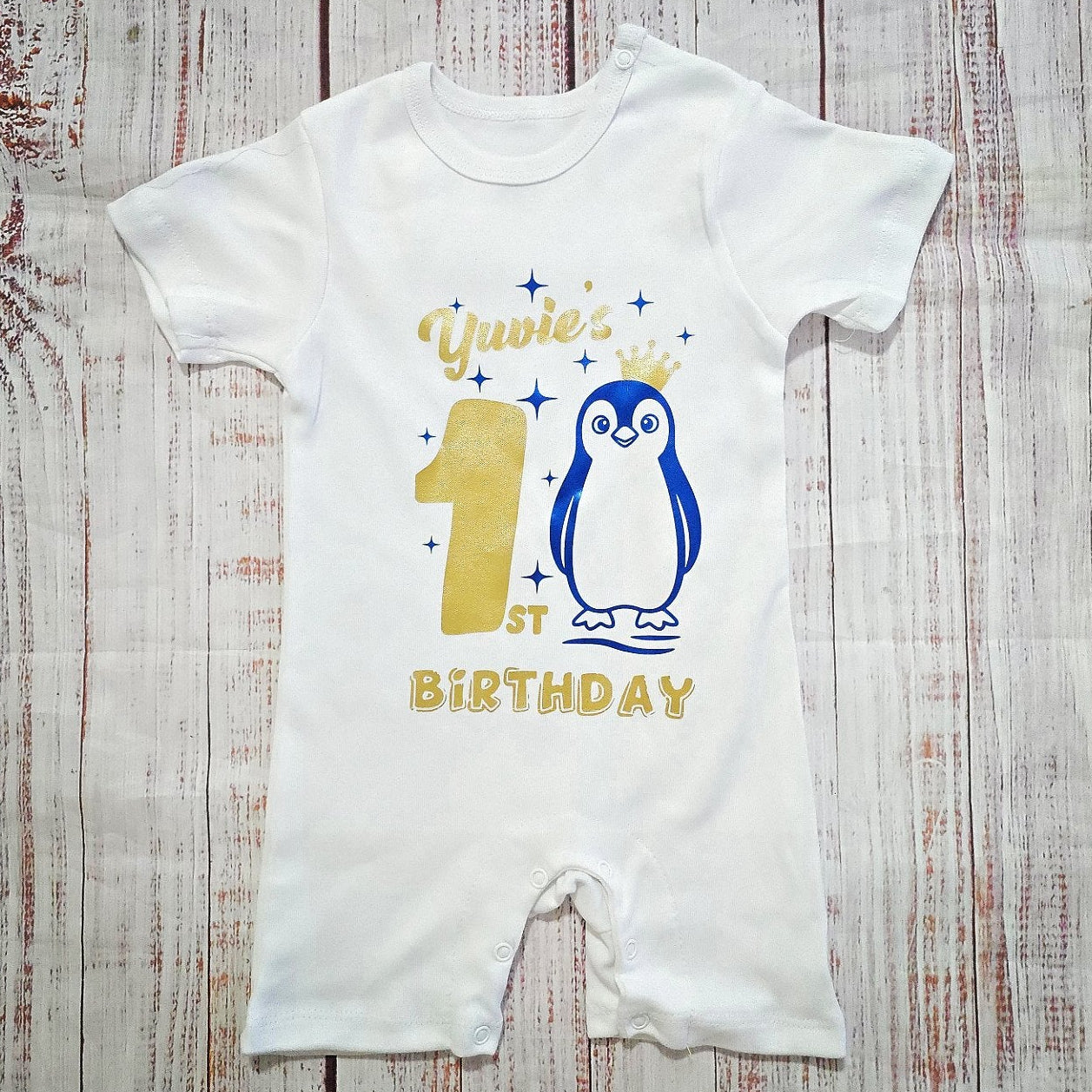 בגד לתינוק יום הולדת פינגווין