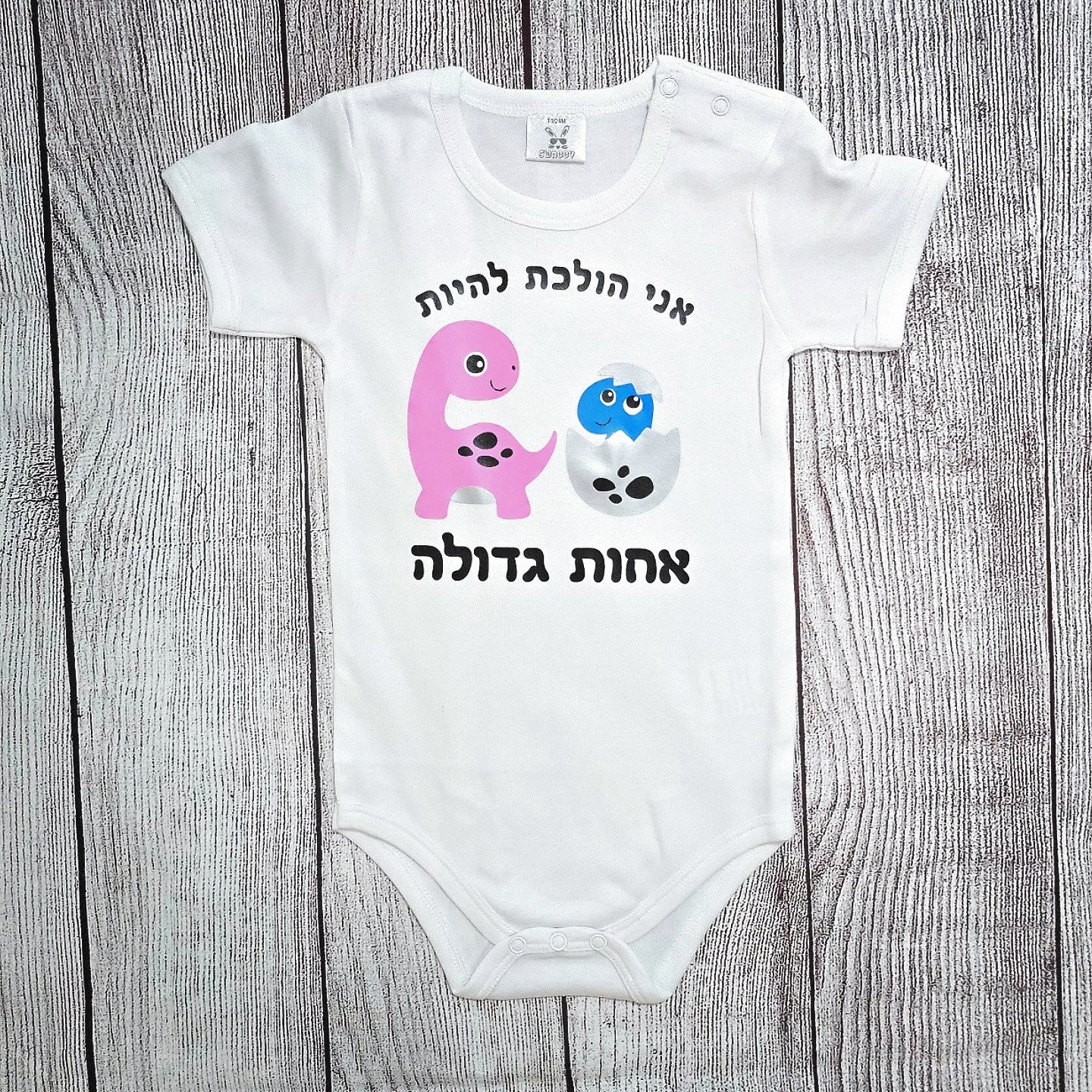 בגד לתינוק אחות גדולה דינוזאורים