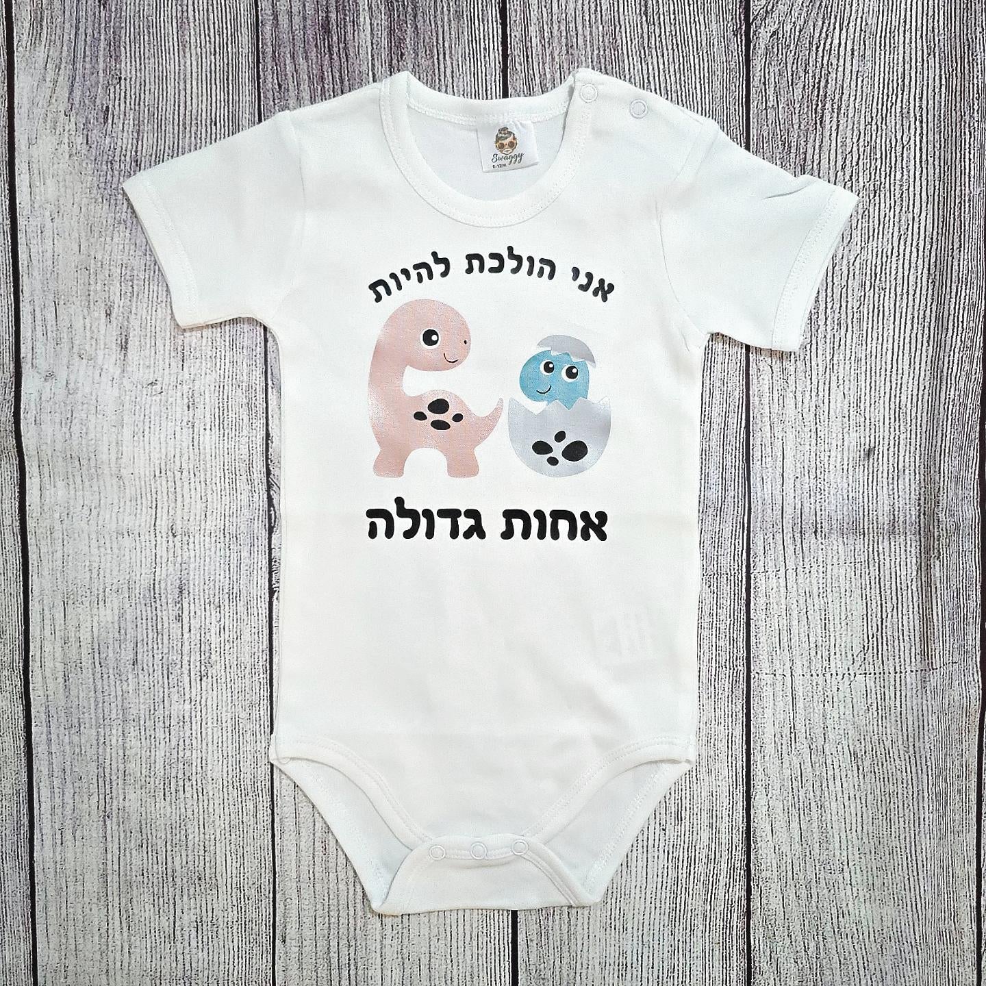 בגד לתינוק אחות גדולה דינוזאורים