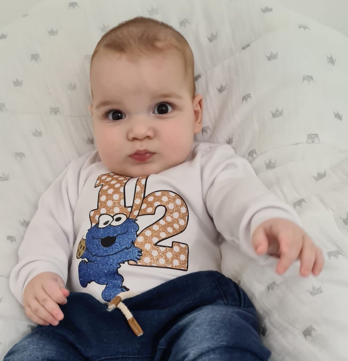 בגד גוף לתינוק עוגיפלצת ליום הולדת שנה