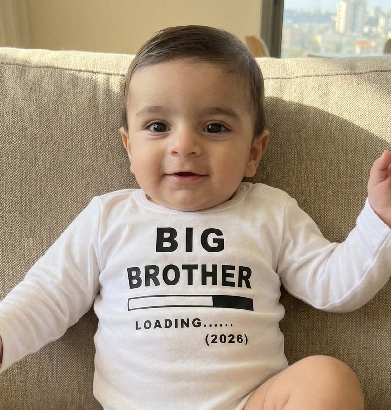 בגד לתינוק אח גדול בטעינה הודעה על הריון