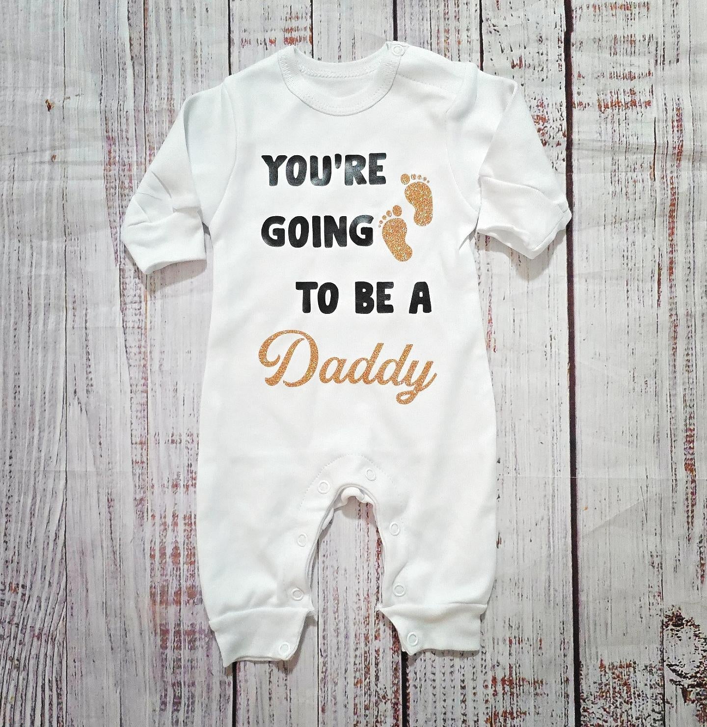 אוברול לתינוק עם הדפס You're going to be a Daddy! הודעה על הריון לאבא